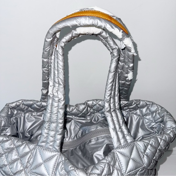 MZ Wallace Large Metro Tote Tin/Steel Metallic Travel Business Professional - Picture 12 of 16